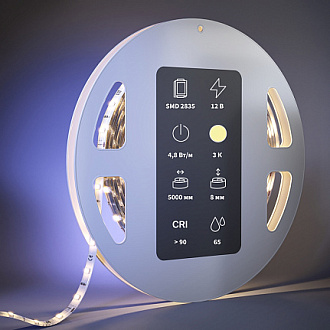 Светодиодная лента Ultra 12В 2835 4,8Вт/м 4000К 5м IP20 201003 Maytoni  Led Strip, цена за метр, отгружается по  5 м