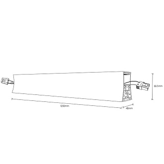 Линейный светильник 120*4,73*10 см, LED *  38W, 3000К Mantra Hanok 7548, белый