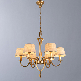 Подвесная люстра Divinare Florence 6819/19 SP-6, диаметр 78 см, матовое золото