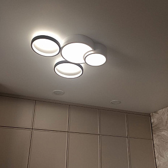 Светодиодный светильник 75 см, 80W, 3000-6000K, 5280Lm, 15-20 м2 Lumion Norbert 5253/80CL, белый-черный, с пультом