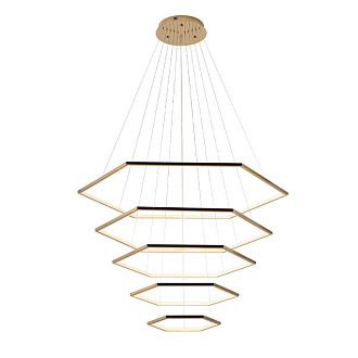 Светильник 120+100+80+60+40 см, 5*LED*122W, 3000К Loft It 10016/5 Ring, Золото