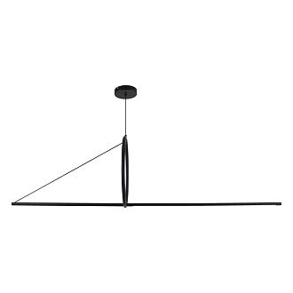Подвесной светильник SUSPENSION CERCLE ET TRAIT – GRAPHITE SATINE L170 170*45*45 см, 1*LED*25W, 3000K, ImperiumLoft 40.1282-0, Чёрный
