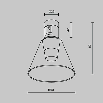 Светильник 9 см, 3W, 3000K, Maytoni Flarity Bianca TR147-1-3W3K-B, черный