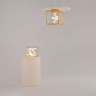 Накладной светильник 26*26*30 см, LED, 3000К, Maytoni Membrane MOD345CL-L9BS3K латунный