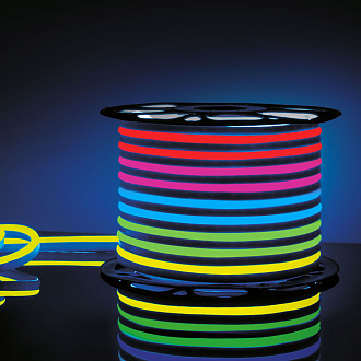 Светодиодный гибкий неон Гибкий неон 220V 12W 80Led 5050 IP67 односторонний RGB, 50 м Elektrostandard