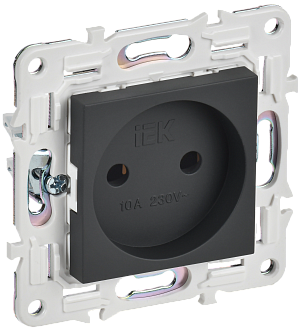 SKANDY Розетка без з/к/ш 10А SK-R02G граф. IEK, SK-R10-10-K53