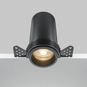 Встраиваемый спот 6 см, 12W, 3000K, Maytoni Technical Focus Led DL125-L12-3K-TRS-B, черный, вр 7 см
