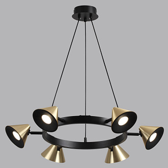 Подвесной светильник 63,5*100 см, 6*GU10 Lumion Lamina 8233/6 черный, золотой