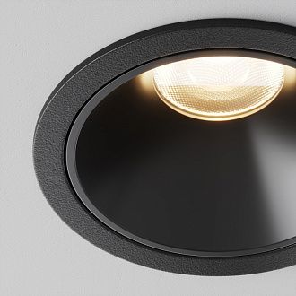 Встраиваемый светильник 6,5*6,5*5,2 см, LED, 10W, 3000К, Maytoni Technical Alfa LED DL043-01-10W3K-RD-B-1 черный, вр 5,5 см