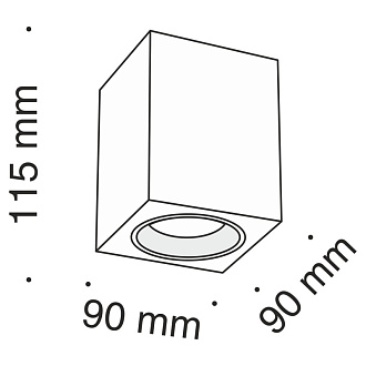 Светильник 9*9 см, GU10 50W, Maytoni Alfa C013CL-01W, белый