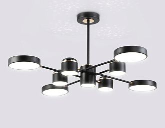 Люстра светодиодная на штанге **37- см, **W, 3000-6000K, Ambrella Light Comfort FL51629, черный, золото
