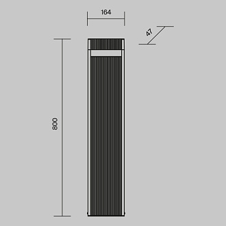 Садово-парковый светильник 16,4*4,7*80 см, LED, 13W, 3000К, Maytoni Sten O444FL-L13GF3K1 серый