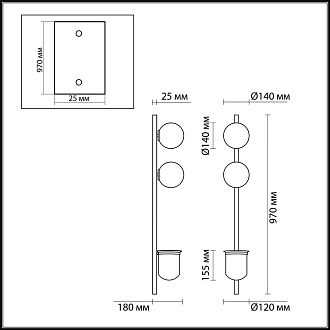 Бра Odeon Light Flower 4681/2WA, черный