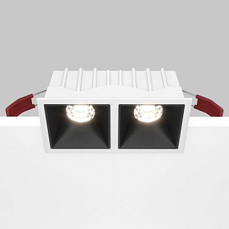 Светильник 13 см, 20W, 4000K, Maytoni Downlight Alfa LED DL043-02-10W4K-SQ-WB, белый-черный, вр 5,5*11,5 см
