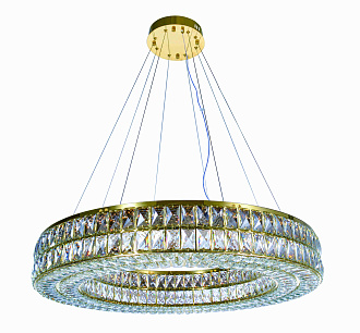 Люстра Ø800 x H1200, мм, 88W 3000-6000K, GOLD+CLEAR (Золото + Прозрачный Хрусталь) NewRgy 2786E/88W GOLD+CLEAR
