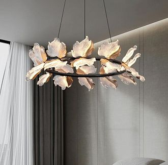 Люстра 8853-800, D800 / H200 LED, 110W, 3000/4000/6000K, Alva Donna, Чёрный матовый
