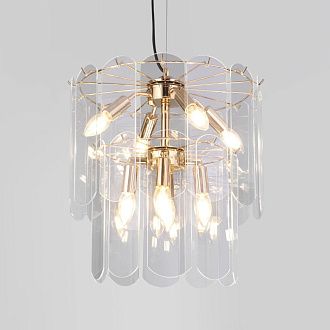 Подвесной светильник 42*42*47,5-150 см, 8*E14*40W, Eurosvet Claire 60170/8, золото, a069011