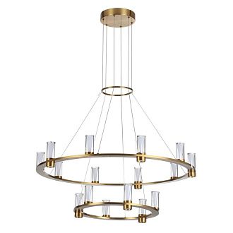 Подвесной светильник *5*200- см, 16*LED*93W, 3000K, Odeon Light Defance 7144/110L, бронзовый