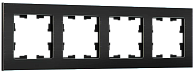 BRITE Рамка 4 поста РУ-4-1-БрЧ металл черный