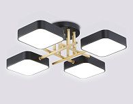 Люстра светодиодная на штанге 55*55*15- см, **W, 3000-6000K, Ambrella Light Comfort FL516343, черный, золото