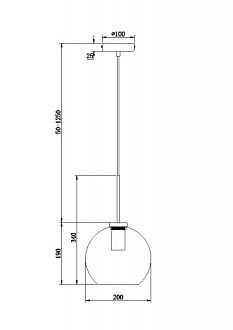 Светильник 20 см, Freya Bravis Market FR8002PL-01BS, латунь-черный