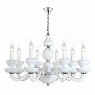 Подвесная люстра Newport 1908/S white, диаметр 74 см, хром/белый