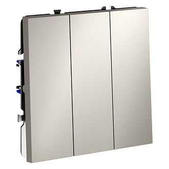 Выключатель встраиваемый Voltum S70 трехклавишный 10А, кашемир пластик Soft touch VLS030103