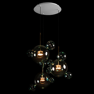 Подвесной светильник 78,5*68 см, 3*LED*10W LOFT IT Bolle 2027-D3 Blue золото