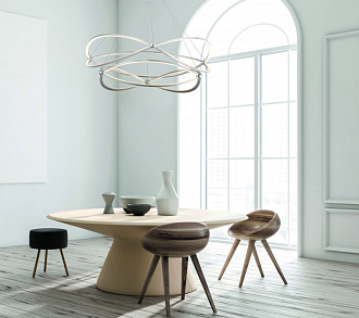 Подвесной светодиодный светильник Maytoni Weave MOD062PL-L103CH3K, 103W LED, 3000K, диаметр 80 см, никель