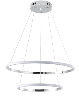 Светильник подвесной 40/60 см, LED 63W 4000K хром Zortes Ringolight ZRS.33322.63C