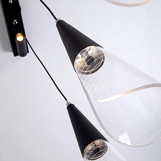 Подвесной светильник 99*20*85 см, LED 30W, 3000 / 6000K, Черный LED4U L7105-7 BK