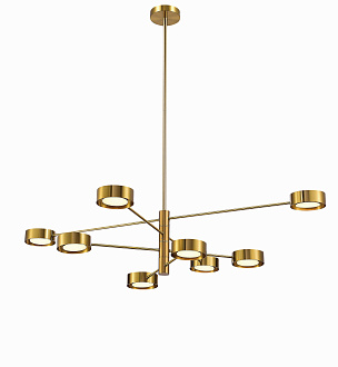 Люстра Ø1200 x H500, мм, 40W 4000K, BRASS(Латунь) NewRgy 2123-DW-8 BRASS