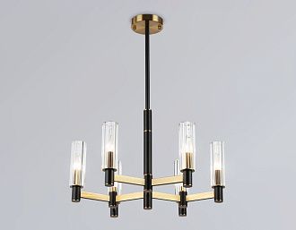 Люстра на штанге **38-76 см, 6*E14*40W, K, Ambrella Light High Light LH55511, черный, латунь