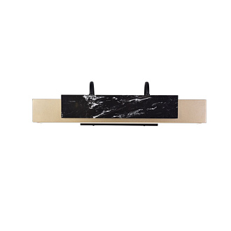 Бра Favourite Magestic 4110-1W, D180*W600*H165, каркас черного цвета, встроенная лента LED с акриловым рассеивателем цвета золота и декор в стиле черного мрамора.