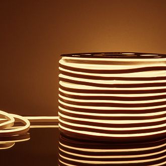 Светодиодный гибкий неон Гибкий неон 220V 9,6W 120Led 2835 IP67 односторонний теплый белый, 50 м Elektrostandard