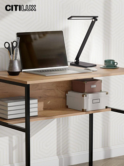 Светильник 16,5*11,5*38/65 см, 9W 4000K Citilux CL803081 Ньютон Черный, с USB