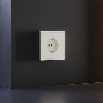 Накладка для розетки с заземлением и защитными шторками, S70, хлопок Voltum VLS000713