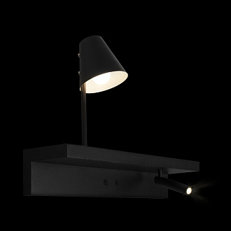 Настенный светильник 60*15*4,3 см, 2*E27*40W 4000K черный Loft It Shelf 10216/2W Black
