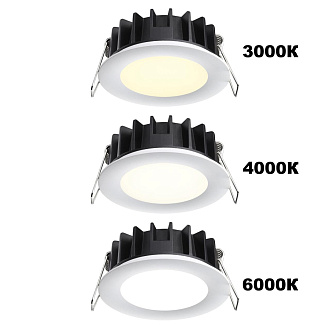 Светодиодный светильник 12 см, 15W, 3000-6000K, Novotech Lante 358952, белый