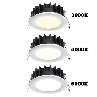 LED светильник 12 см, 15W, 3000-6000K, Novotech Lante 358952, белый, вр 10 см