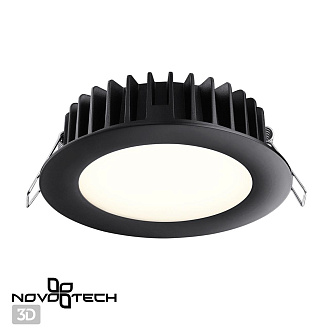 Светодиодный светильник 12 см, 15W, 3000-6000K, Novotech Lante 358951, черный