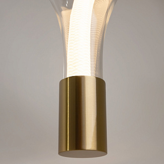 Подвесной светильник 12*12*364 см, LED, 3000К, Maytoni LOOP MOD290PL-L14BS3K латунный