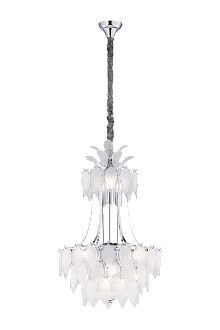 Люстра Ø430 x H650, мм, 12*40W (480W), CHROME+WHITE (Хром+Белый) NewRgy 8775/12L-CR CHROME+WHITE