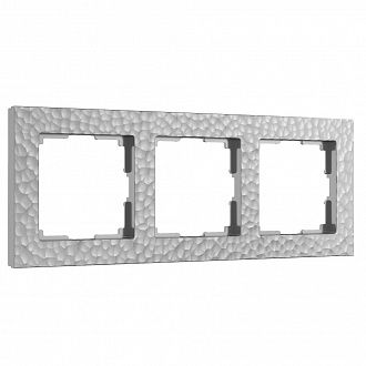 W0032406 Рамка на 3 поста Hammer, серебряный Werkel, 4690389163432