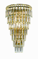 Бра 200*340*600, 6+4*E14+Led, 40W NewRgy Cristallo W2796E/6+4A GOLD+CLEAR, Золото+прозрачный
