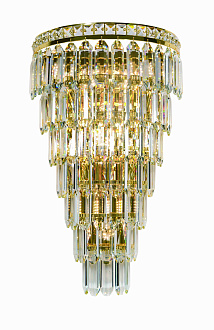 Бра 200*340*600, 6+4*E14+Led, 40W NewRgy Cristallo W2796E/6+4A GOLD+CLEAR, Золото+прозрачный