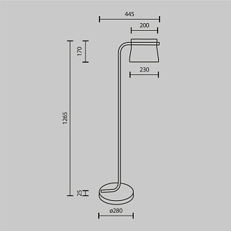 Торшер 127 см, 8W, 3000K, Maytoni Cabaret MOD170FL-L8BS3K, латунь