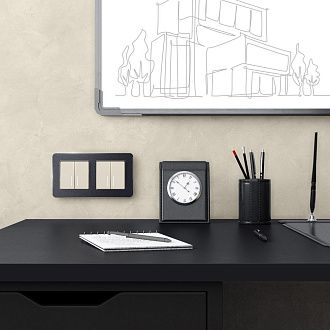 W1120162 Выключатель двухклавишный с подсветкой, айвори матовый Werkel, 4690389184673