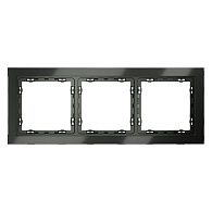 Рамка стеклянная Voltum S70 на 3 поста, титан, стекло Стекло/пластик  VLS110306