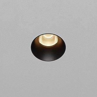 Встраиваемый светильник 9*8 см, вр 6 см, *LED*9W, 3000K, Maytoni Dip DL124-10W-3K-TRS-B, Черный